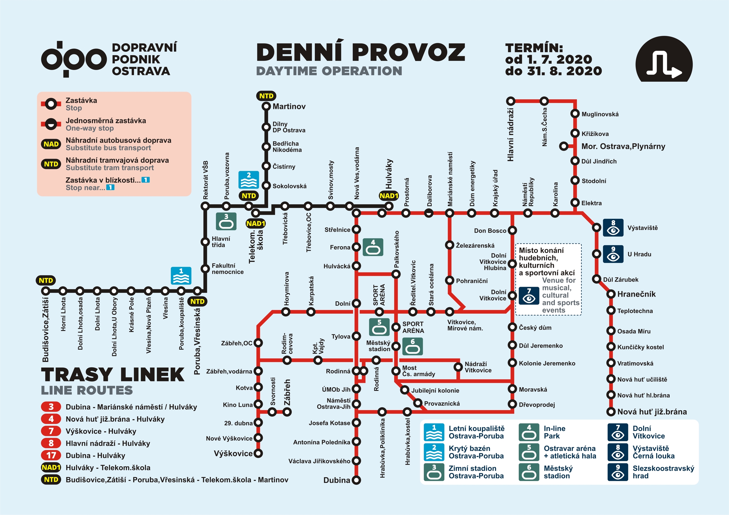 vyluka opavska denni provoz 2020 07 01 | Changes in Ostrava Public Transport