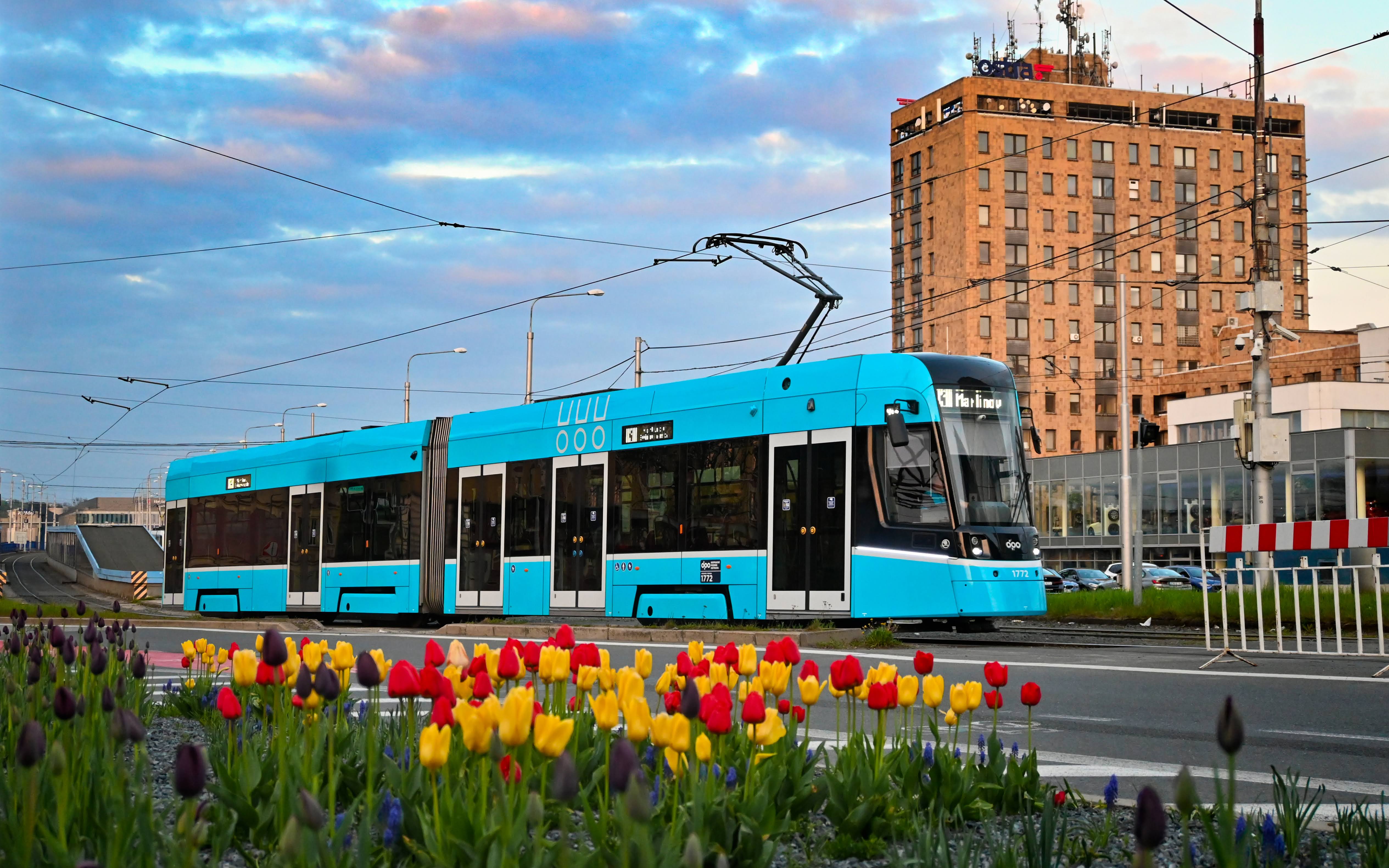 Ostrava Skoda 39T ForCity Smart c. 1772 tulips | Student in Ostrava? Your Wallet Will Thank You.